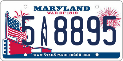 MD license plate 5AN8895