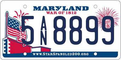 MD license plate 5AN8899