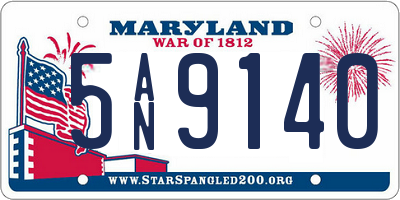 MD license plate 5AN9140