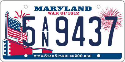 MD license plate 5AN9437