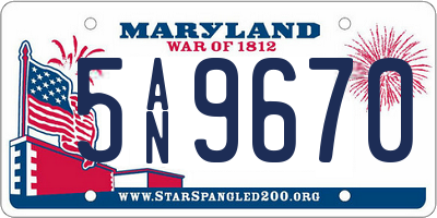 MD license plate 5AN9670