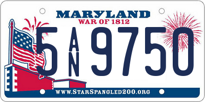 MD license plate 5AN9750