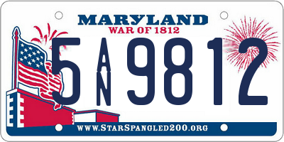 MD license plate 5AN9812