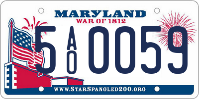 MD license plate 5AO0059