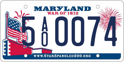 MD license plate 5AO0074