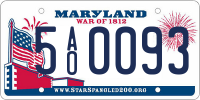 MD license plate 5AO0093