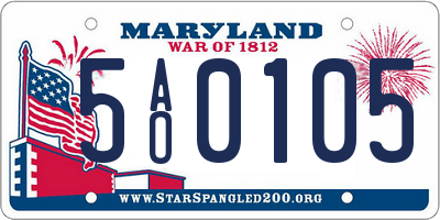 MD license plate 5AO0105