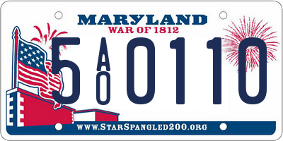 MD license plate 5AO0110