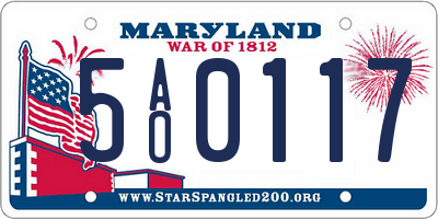 MD license plate 5AO0117