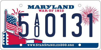 MD license plate 5AO0131