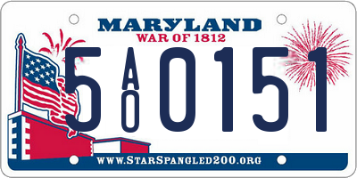 MD license plate 5AO0151