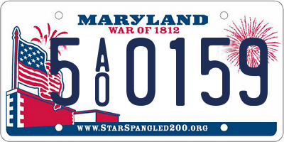 MD license plate 5AO0159
