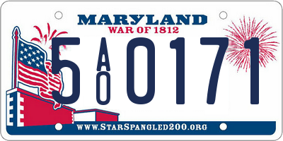 MD license plate 5AO0171