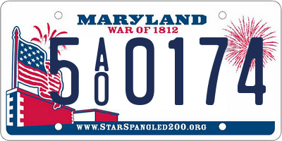 MD license plate 5AO0174