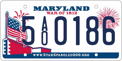 MD license plate 5AO0186
