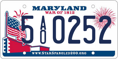 MD license plate 5AO0252