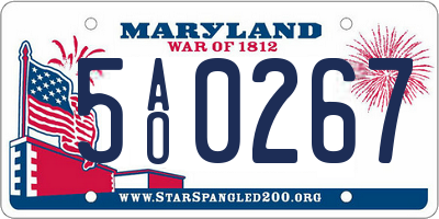 MD license plate 5AO0267