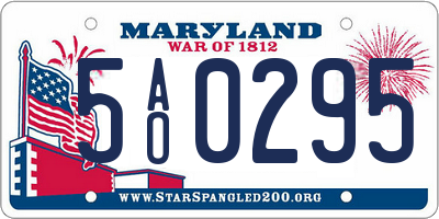 MD license plate 5AO0295