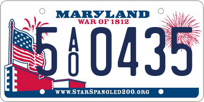 MD license plate 5AO0435