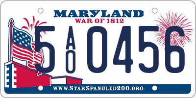 MD license plate 5AO0456