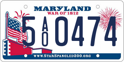 MD license plate 5AO0474