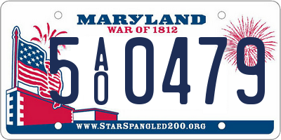 MD license plate 5AO0479