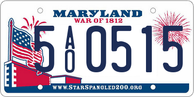 MD license plate 5AO0515