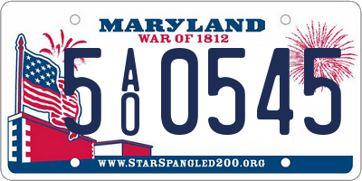 MD license plate 5AO0545