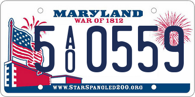 MD license plate 5AO0559