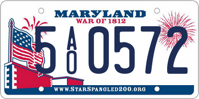 MD license plate 5AO0572