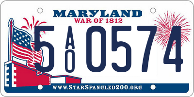 MD license plate 5AO0574