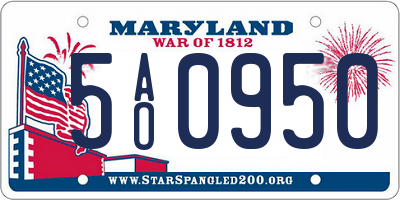 MD license plate 5AO0950