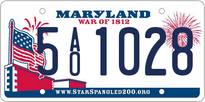 MD license plate 5AO1028