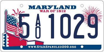 MD license plate 5AO1029