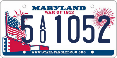 MD license plate 5AO1052
