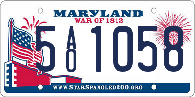 MD license plate 5AO1058