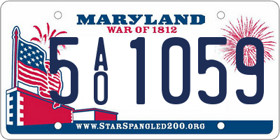 MD license plate 5AO1059