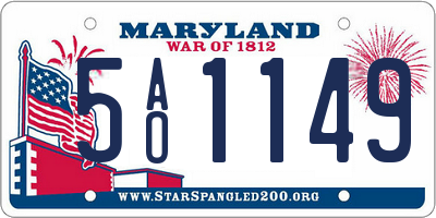 MD license plate 5AO1149
