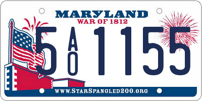 MD license plate 5AO1155