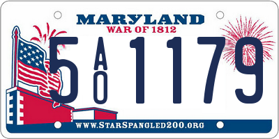MD license plate 5AO1179