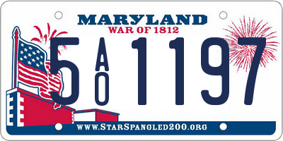 MD license plate 5AO1197