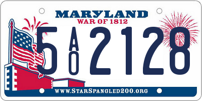 MD license plate 5AO2128