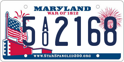 MD license plate 5AO2168