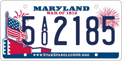 MD license plate 5AO2185