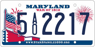 MD license plate 5AO2217