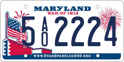MD license plate 5AO2224