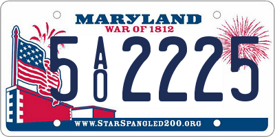 MD license plate 5AO2225