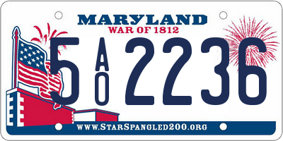 MD license plate 5AO2236