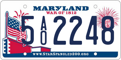 MD license plate 5AO2248