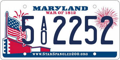 MD license plate 5AO2252